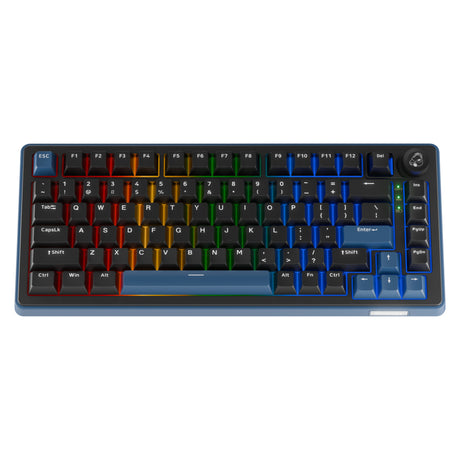 Teclado mecánico Ducky OK-M-75 RGB (negro, diseño EE. UU. (QWERTY), KTT lineal, 75 %, RGB, intercambio en caliente, PBT, 2,4 GHz | Bluetooth | USB-C)