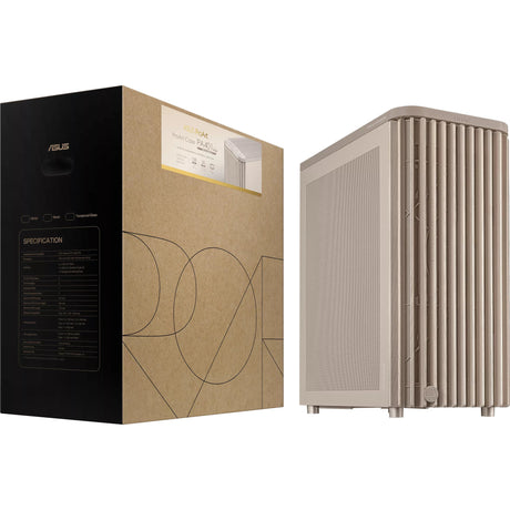 Asus proart pa401 wood edition - carcasa de torre midi con panel de malla (color madera beige | 2x USB-A | 1x USB-C)