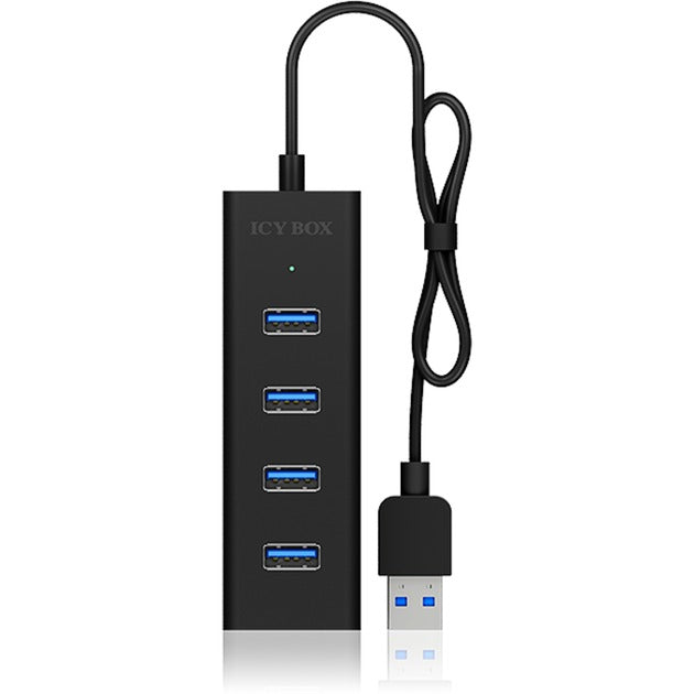 Icy box ib-hub1409-u3 concentrador USB de 4 puertos (negro)