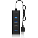 Icy box ib-hub1409-u3 concentrador USB de 4 puertos (negro)