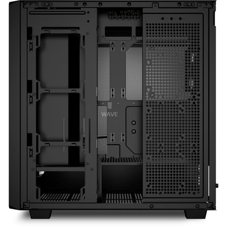 Carcasa midi tower Sharkoon rebel c70m rgb (color madera negro | 2x usb-a | 1x usb-c | rgb)