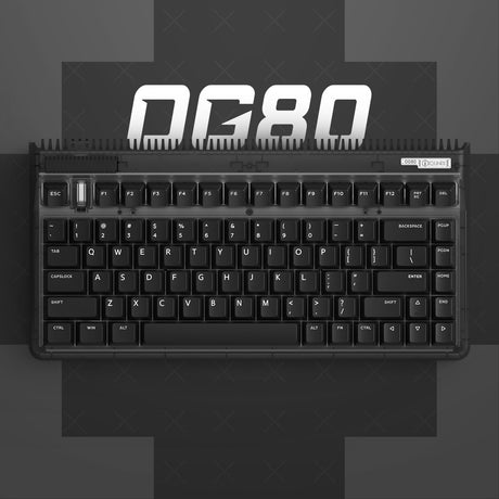 Teclado mecánico inalámbrico Iqunix og80 dark side (negro, diseño estadounidense (qwerty), rojo gateron, 80% (tkl), leds rgb, intercambiable en caliente, pbt, 2,4 ghz | bluetooth 5.1 | usb-c)