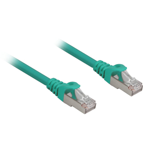 Cable de red Sharkoon SFTP, RJ-45 con Cat.6a (verde, 0,25 metros, libre de halógenos)