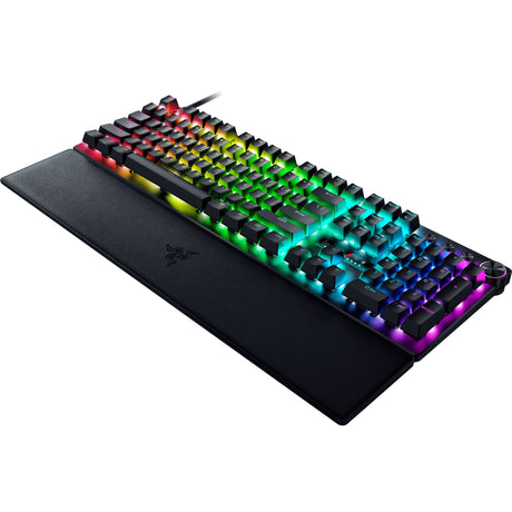 Teclado mecánico para juegos Razer Huntsman V3 Pro RGB (negro, diseño estadounidense (QWERTY), óptico analógico Gen 2, 100%, PBT de doble disparo)