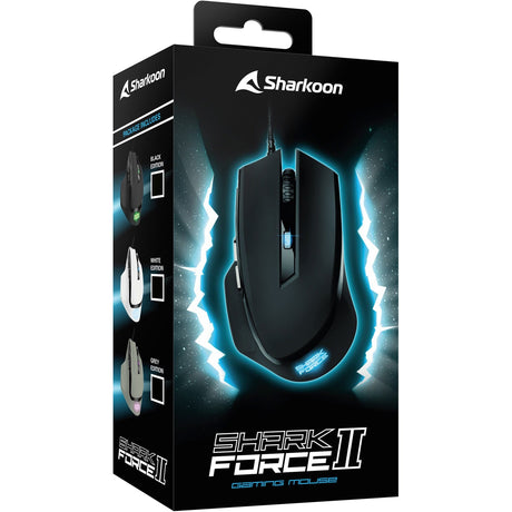 Ratón para juegos Sharkoon Shark Force II (negro, 400 - 4200 ppp, LED multicolores)