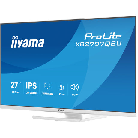 Iiyama prolite xb2797qsu-w1 27 monitor (wit (mat), hdmi, displayport, usb, audio)