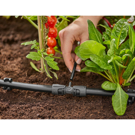 Conexión en T del sistema de microgoteo Gardena 1 2” – 3 16 (gris oscuro)