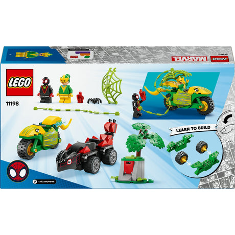 Lego spidey 11198 araña y electro persecución con vehículos de dinosaurios