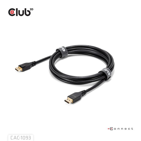 Cable Club 3D DisplayPort 2.1 certificado Vesa DP54 macho-macho (negro, 3 metros, 4K 240Hz, 8K 120Hz, 54Gbps)