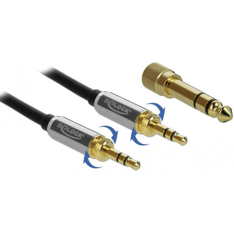 Delock Cable estéreo Conector de 3,5 mm y 3 clavijas > Conector de 3,5 mm y 3 clavijas (negro, 0,5 metros)