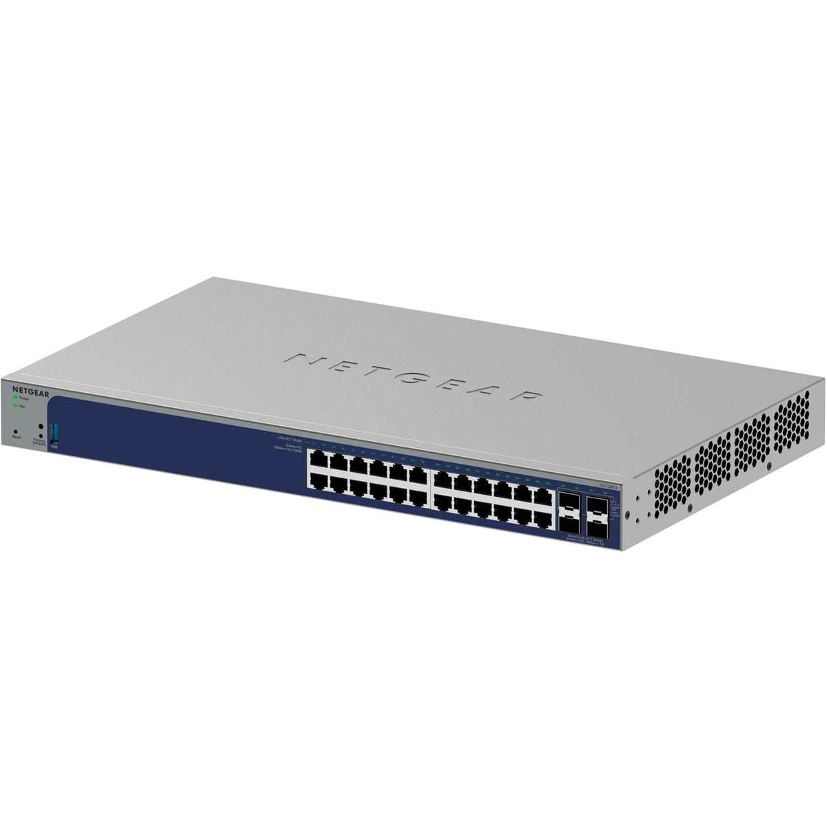 Conmutador inteligente Gigabit Netgear de 24 puertos con 4 puertos SFP+ (gris, 10 GB)