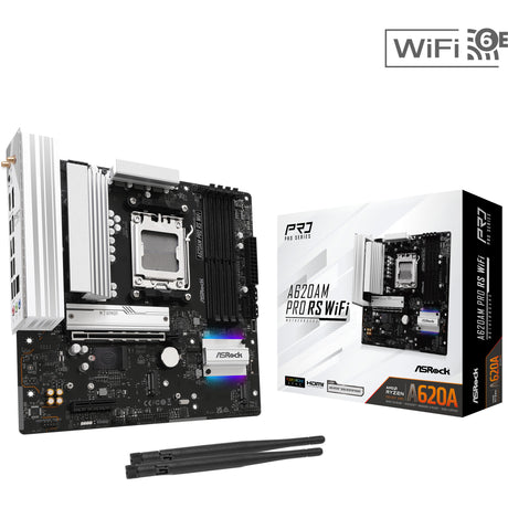 Placa base Asrock A620AM Pro RS WiFi Socket AM5 (RAID, 2,5 GB-LAN, WLAN, BT, Sonido, µATX)