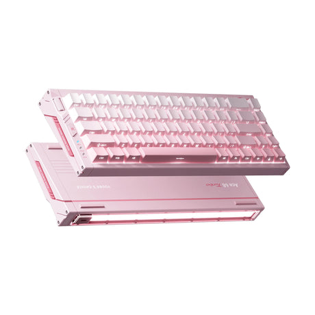 Mchose Ace 68 Turbo Teclado de efecto Hall para deportes electrónicos totalmente de aluminio (rosa claro, diseño de EE. UU. (QWERTY), montaje Tai GT He, 65%, 16K, RGB, intercambio en caliente, USB-C, sensor de efecto Hall)