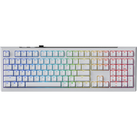 Teclado mecánico rgb inalámbrico ducky one x (blanco, diseño estadounidense (qwerty), inductivo, 100%, intercambiable en caliente, pbt, 2,4 ghz | bluetooth | usb-c)