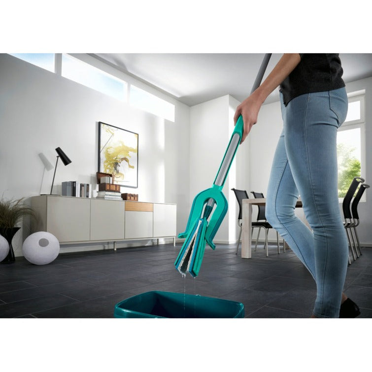 Limpiaparabrisas Leifheit picobello s micro duo con mango - ancho de limpieza 27 cm - turquesa - gris