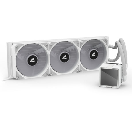 Sharkoon s100 argb refrigeración por agua (blanco, conector de ventilador pwm de 4 pines)