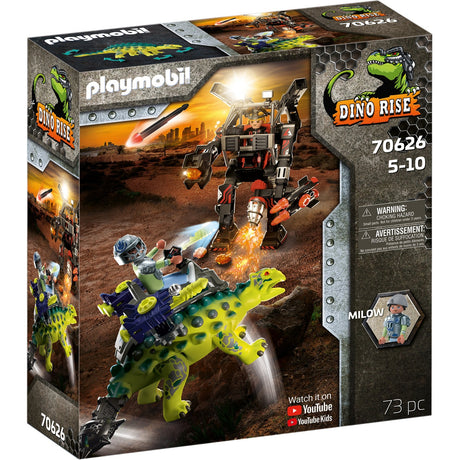 Playmobil Dino Rise - Saichania: Juguete de construcción Defensa de los Luchadores (70626)
