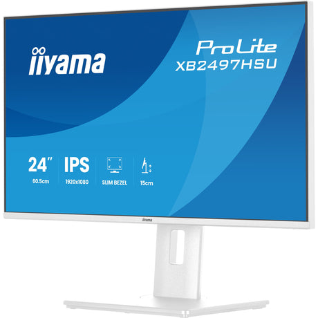 Monitor Iiyama prolite xb2497hsu-w1 23,8 (blanco (mate), 120 Hz, HDMI, display port, USB, audio)