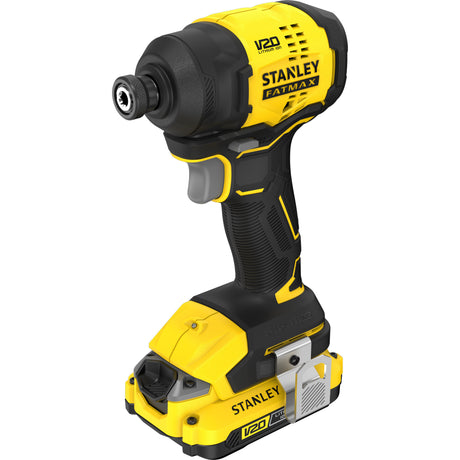 Atornillador de impacto stanley fatmax v20 18v (negro amarillo, batería y cargador incluidos, con estuche)