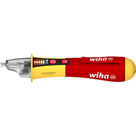 Wiha comprobador de tensión detector de voltios, unipolar 12 – 1.000 V AC dispositivos de detección (rojo amarillo, incl. 2 pilas AAA)