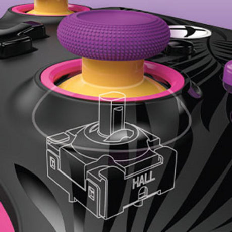 Controlador con cable Powera Advantage Plus para Xbox Series X|s: palmeras a la luz de la luna (rosa, Xbox Series X|s, Xbox One, PC)