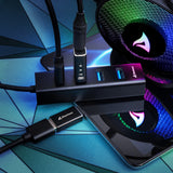 Hub USB Sharkoon de 4 puertos USB 3.2 gen 1 de aluminio (negro)