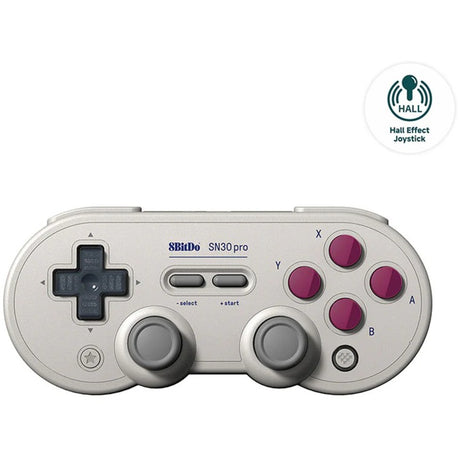gamepad 8bitdo sn30 pro (gris claro, bluetooth, usb, pc, nintendo switch switch 2)