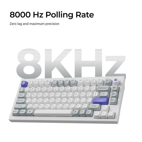 Teclado con interruptor magnético Keychron q1 he 8k (negro, diseño estadounidense (qwerty), lima ultrarrápido, 75%, rgb, intercambio en caliente, 8k)