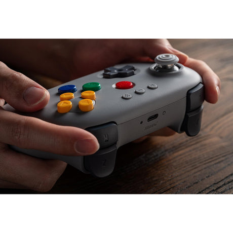 Controlador bluetooth 8bitdo 64 (gris, bluetooth 5.0 usb, switch, switch 2, pc, android)