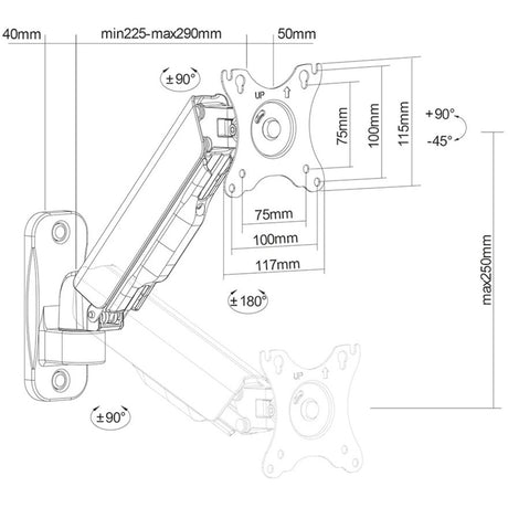 Neomounts WL70-440BL11 Soporte de pared para TV (negro)