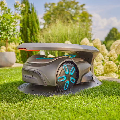 Garaje para cortacésped robótico Gardena Sileno para cubierta Sileno Pro Max Free (gris naranja)