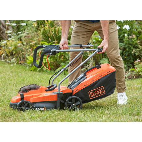 Cortacésped black+decker bcmw3318l2-qw 2x 18v (naranja negro, 2x baterías 18v 2.5ah y cargador incluidos)