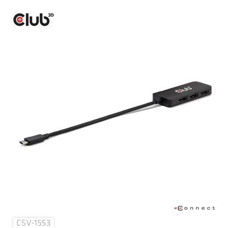 Club 3D Hub USB-C a Triple DisplayPort MST (negro, 4K60Hz)