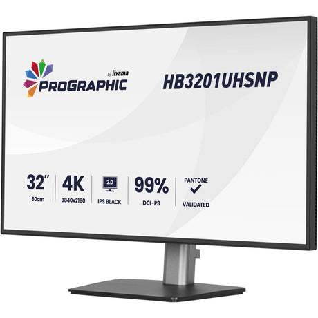 Monitor iiyama prographic hb3201uhsnp-b1 31.5 4k uhd (negro (mate), hdmi, displayport, usb-c, audio)