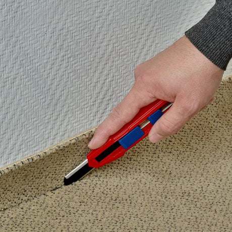 Knipex cutix cortador de cajas de cuchillos universal (rojo azul, incl. 2 hojas de cuchillo)