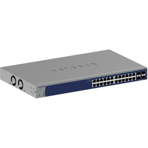 Conmutador inteligente Gigabit Netgear de 24 puertos con 4 puertos SFP+ (gris, 10 GB)