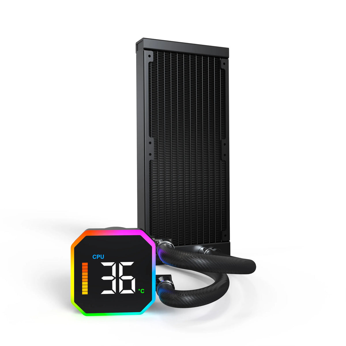 Montech hyperflow digital 240 refrigeración por agua (negro)