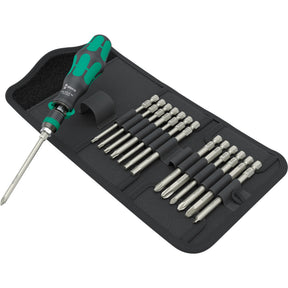 Wera kraftform kompakt 838 ra-r m set 1 juego de puntas (negro verde, 15 piezas)