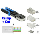 Delock Juego de alicates para engarzar + cortar rj45 (negro azul)