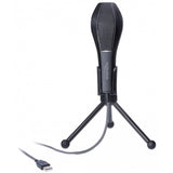 Delock Micrófono de condensador USB (negro, con soporte de mesa)