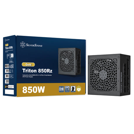 Fuente de alimentación modular Silverstone triton 850rz de 850 vatios (negro, 1x 12v-2x6, 3x pcie)