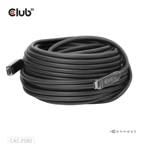 Cable USB-C con todas las funciones Club 3D, 15 m (negro, 8k60 hz 10 gbps 60 w)