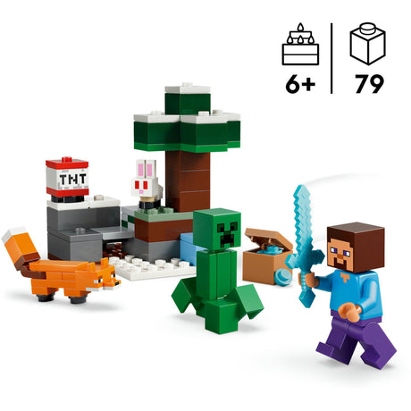Kit de construcción de videojuego Lego Minecraft Steve's Taiga Adventure para niños - 21583