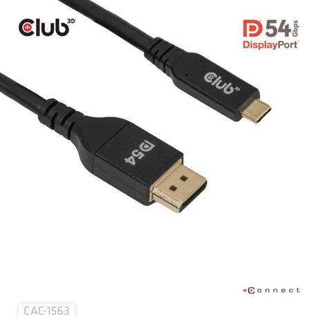 Club 3D Cable bidireccional USB-C a DisplayPort 2.1 DP54, 8K120Hz 2m (Negro)