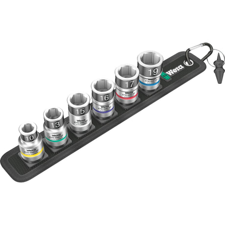 Wera cinturón c 1 juego de vasos zyklop, 1 llave de vaso de 2 (negra, 7 piezas, con función de sujeción)
