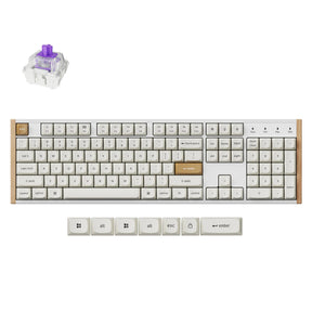 Teclado mecánico Keychron K10 HE-Q1 RGB (blanco, diseño estadounidense (QWERTY), nebulosa magnética de doble riel Gateron, 100%, LED RGB, PBT de doble disparo osa, intercambio en caliente, USB-C | 2,4 GHz | Bluetooth 5.1)
