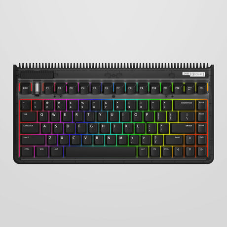 Teclado mecánico inalámbrico Iqunix og80 dark side (negro, diseño estadounidense (qwerty), marrón gateron, 80% (tkl), leds rgb, intercambiable en caliente, pbt, 2,4 ghz | bluetooth 5.1 | usb-c)