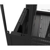 Carcasa midi torre Thermaltake view 380 ws argb (color madera negra | 2x USB-A | 1x USB-C | RGB | vidrio templado)