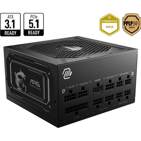 MSI Mag A850GL PCIe5 II Fuente de alimentación modular de 850 vatios (negro, 1x 12V-2x6, 4x PCIe)