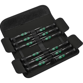 Juego de microdestornilladores Wera kraftform 12sb1 (negro verde, para aparatos eléctricos)